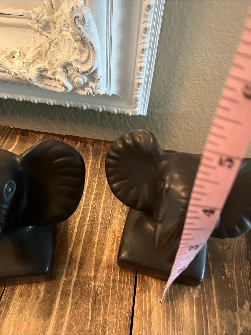 Matte Black Elephant Head Wall Decor Set - Pair